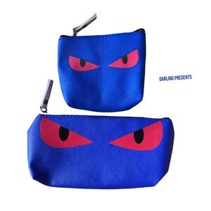 2 Piece Eyes Bag Set Women Color Blue